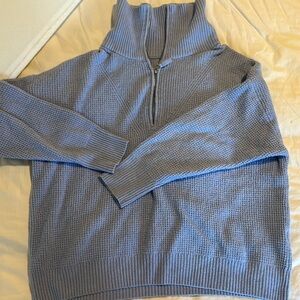 Aerie Half Zip High Neck Sweater